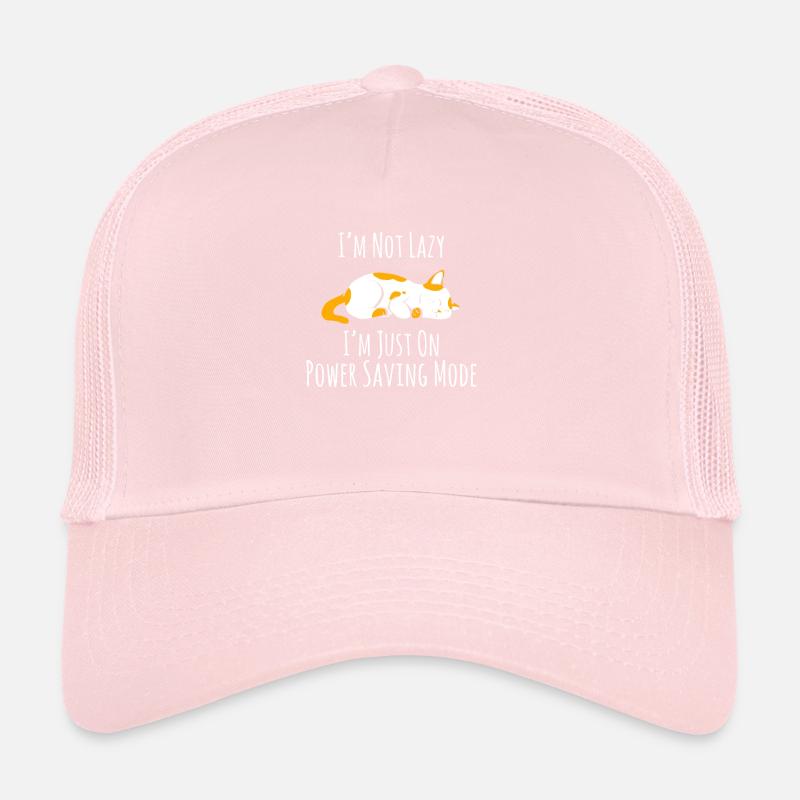 I'M not lazy I'm just on Power Saving Mode Cat Trucker Cap