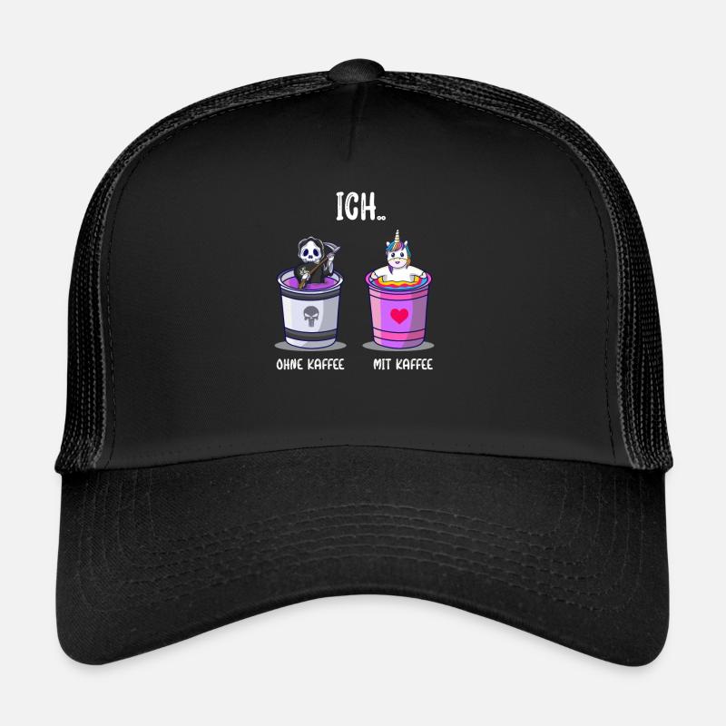 Ich ohne Kaffee Ich mit Kaffee Kaffetrinker Spruch Trucker Cap