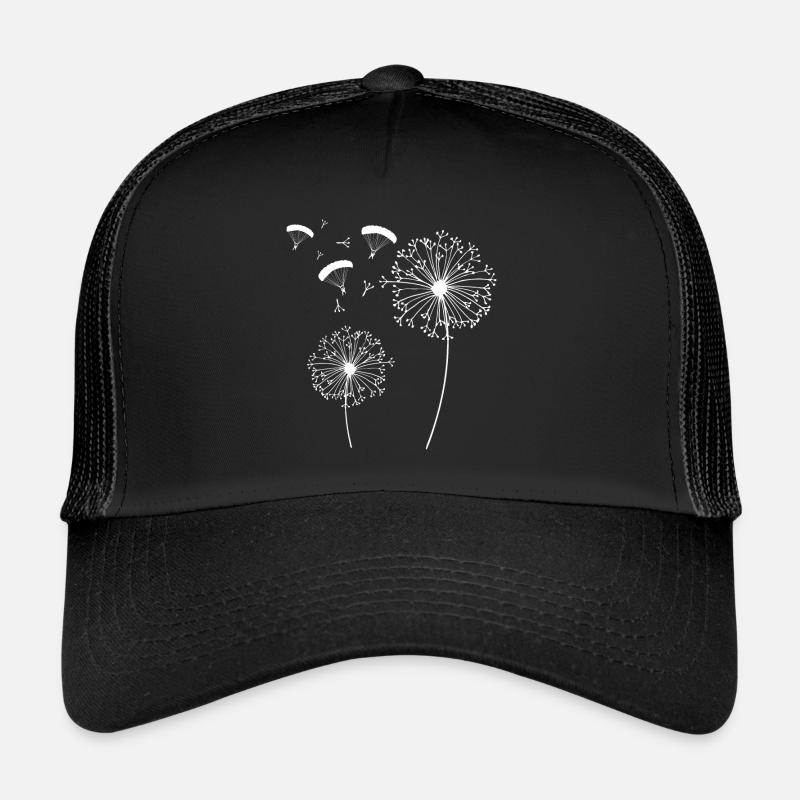 Dandelion Paraglider Gift for Paragliders - Trucker Cap - Schwarz/Schwarz