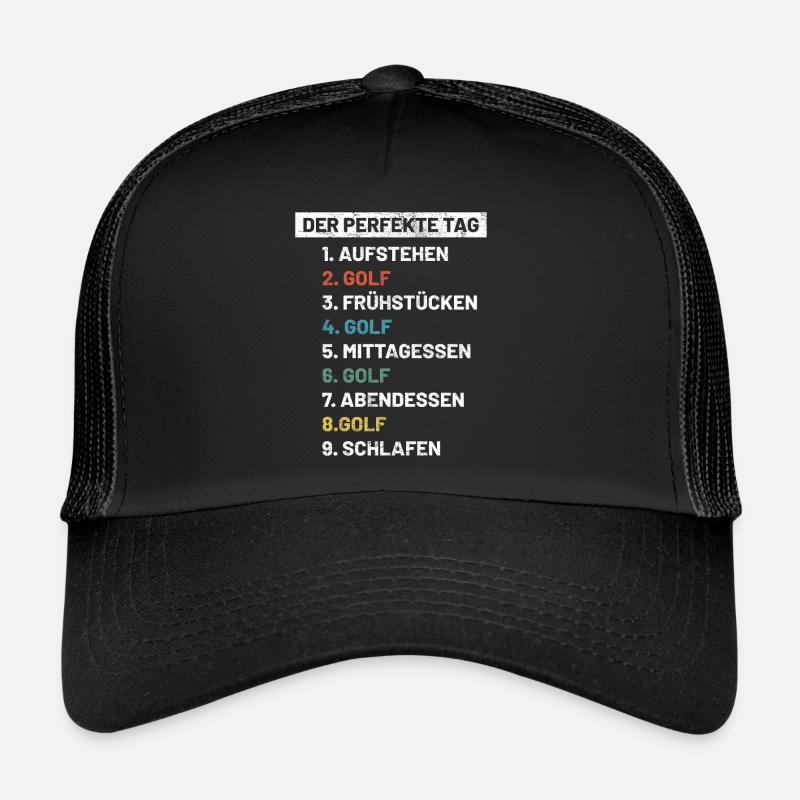 Golf | Golfer Golf Spruch Geschenkidee - Trucker Cap - Schwarz/Schwarz