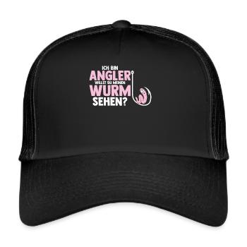 Angeln - Trucker Cap - Schwarz/Schwarz - Vorne