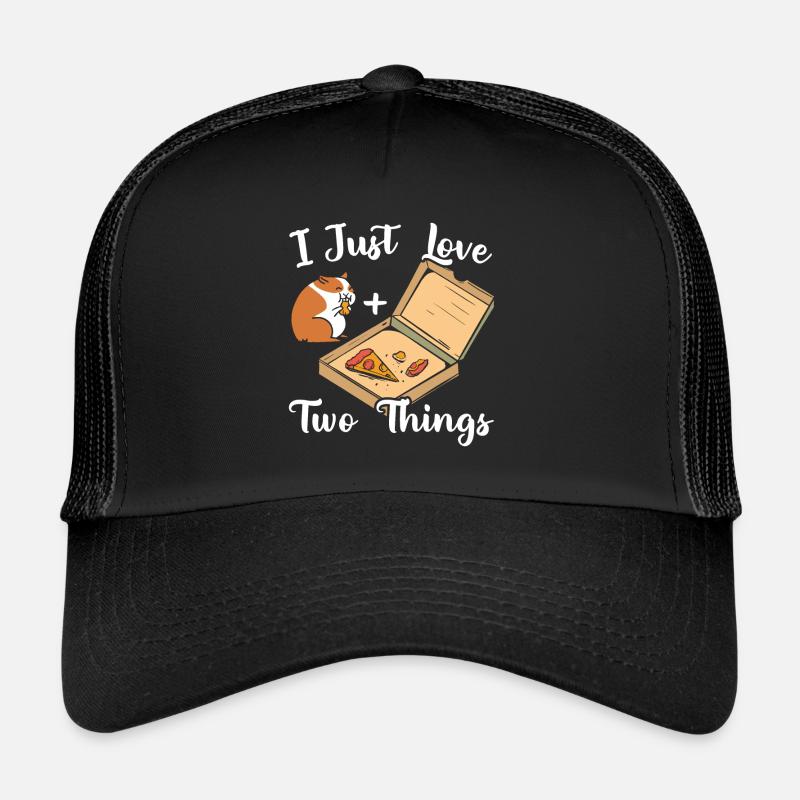 I Love Only Two Things Guinea Pig And Pizza Trucker Cap