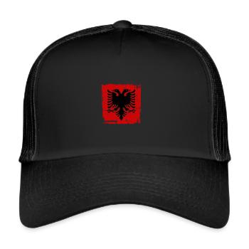 Albanie Drapeau Albanais - Casquette trucker  - noir/noir - Devant