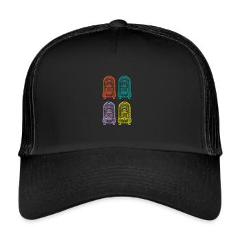 Jukebox Retro Vintage Musikbox DJ - Trucker Cap - black/black - Front