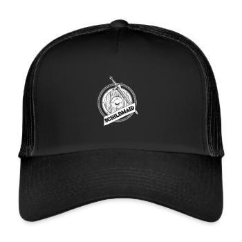 Wikinger Schildmaid Seekrieger Schild Schwert - Trucker Cap - Schwarz/Schwarz - Vorne
