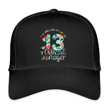 13. Geburtstag Mädchen 13 Jahre Teenager Geschenk - Trucker Cap - Schwarz/Schwarz - Vorne