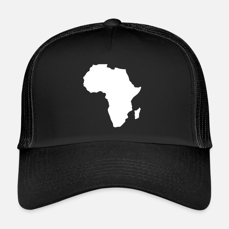 Africa continent map white - Trucker Cap - black/black