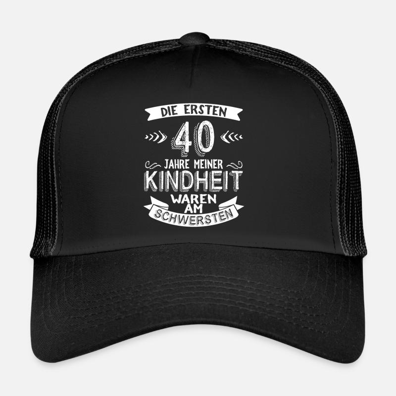 40 Geburtstag Mann - Trucker Cap - Schwarz/Schwarz