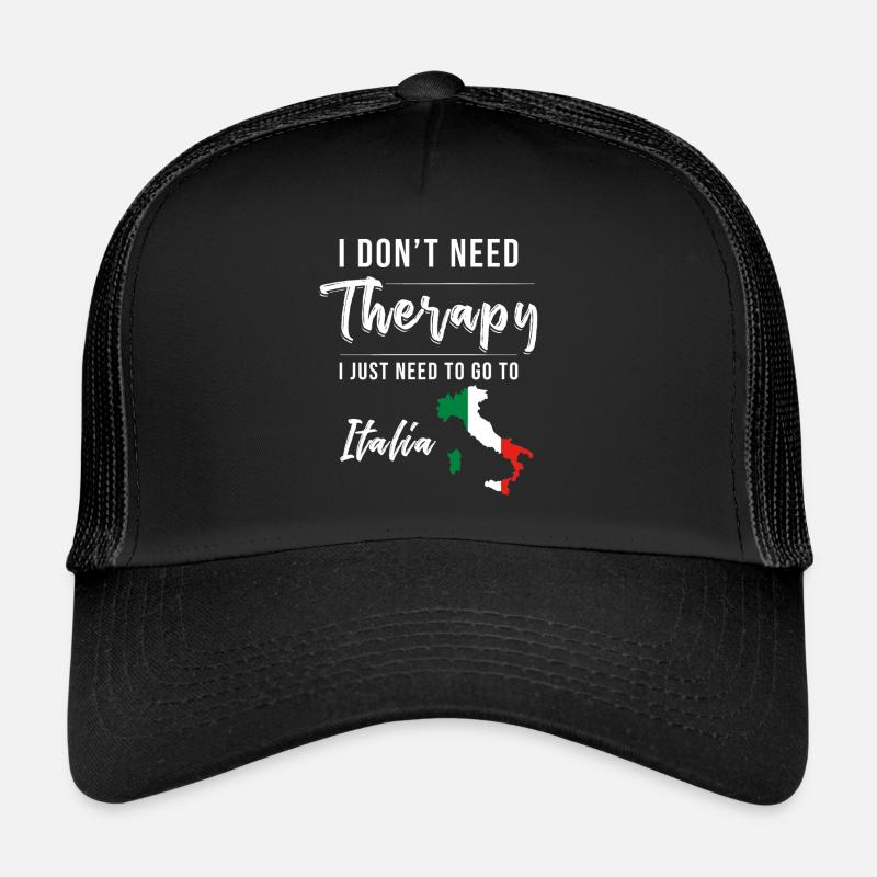 Italy saying Italy vacation - Trucker Cap - black/black
