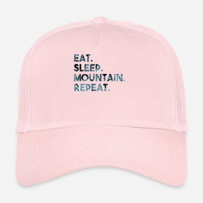 Essen Schlaf Berg wiederholen Trucker Cap