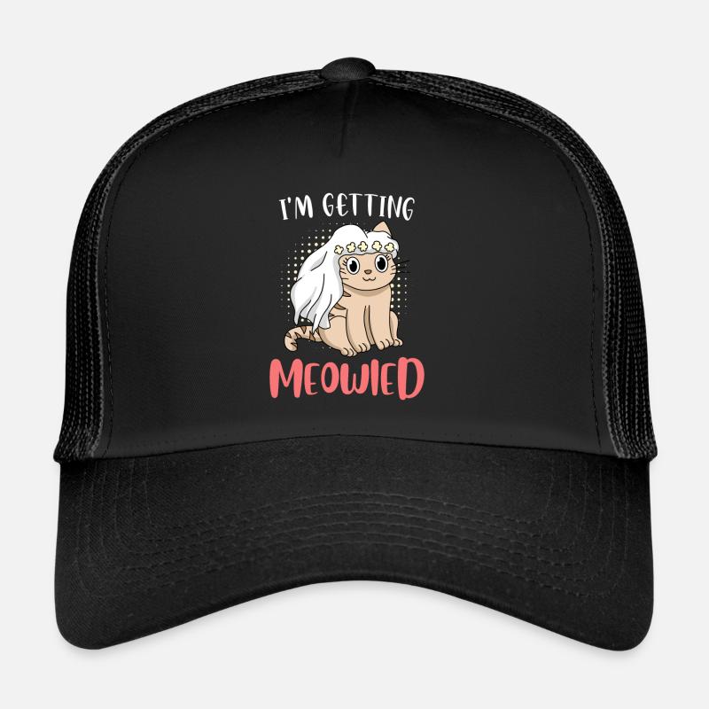 Ich heirate lustige Katze Kätzchen Braut - Trucker Cap - Schwarz/Schwarz