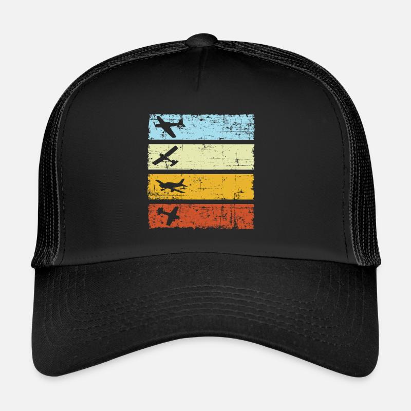 Modellflug Modellflieger retro vintage Modellflug - Trucker Cap - Schwarz/Schwarz