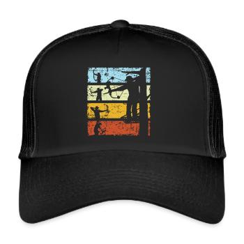 Pfeil und Bogen Bogenschießen retro - Trucker Cap - Schwarz/Schwarz - Vorne