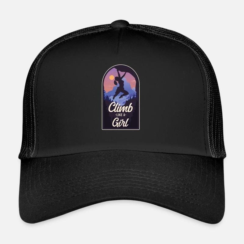 Rock Climbing Climber Climb Like A - Casquette trucker  - noir/noir
