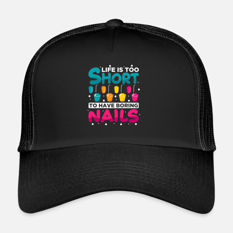 Nageldesigner Nageldesignerin Kosmetik Nagelstudio - Trucker Cap - Schwarz/Schwarz