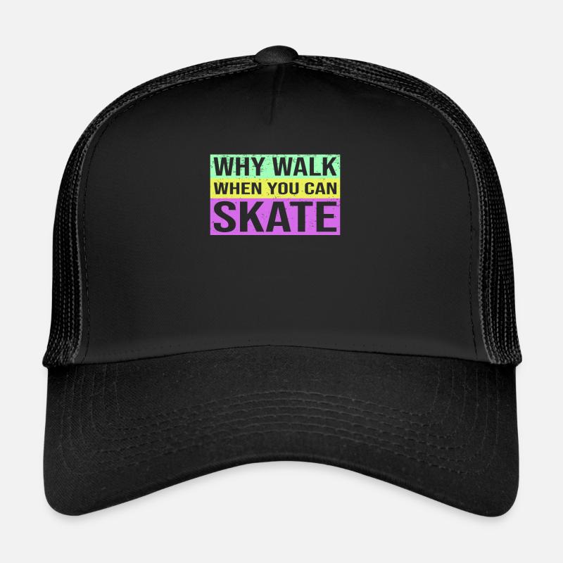 Rollschuhfahren Rollerskates Retro Bunt Spruch Trucker Cap