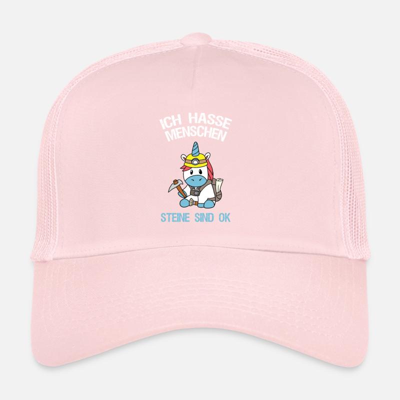 Ich Hasse Menschen Steine Sind OK Einhorn Geologe Trucker Cap