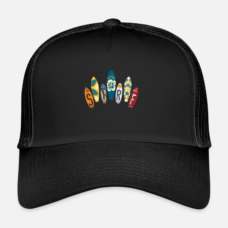 Surfbrett Arten Surfing Surfbrett Sport - Trucker Cap - Schwarz/Schwarz