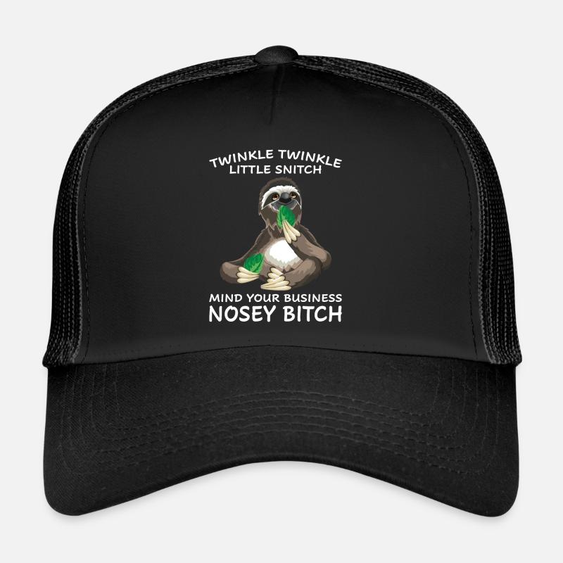Lustiges Faultier Geschenk Geburtstag - Trucker Cap - Schwarz/Schwarz