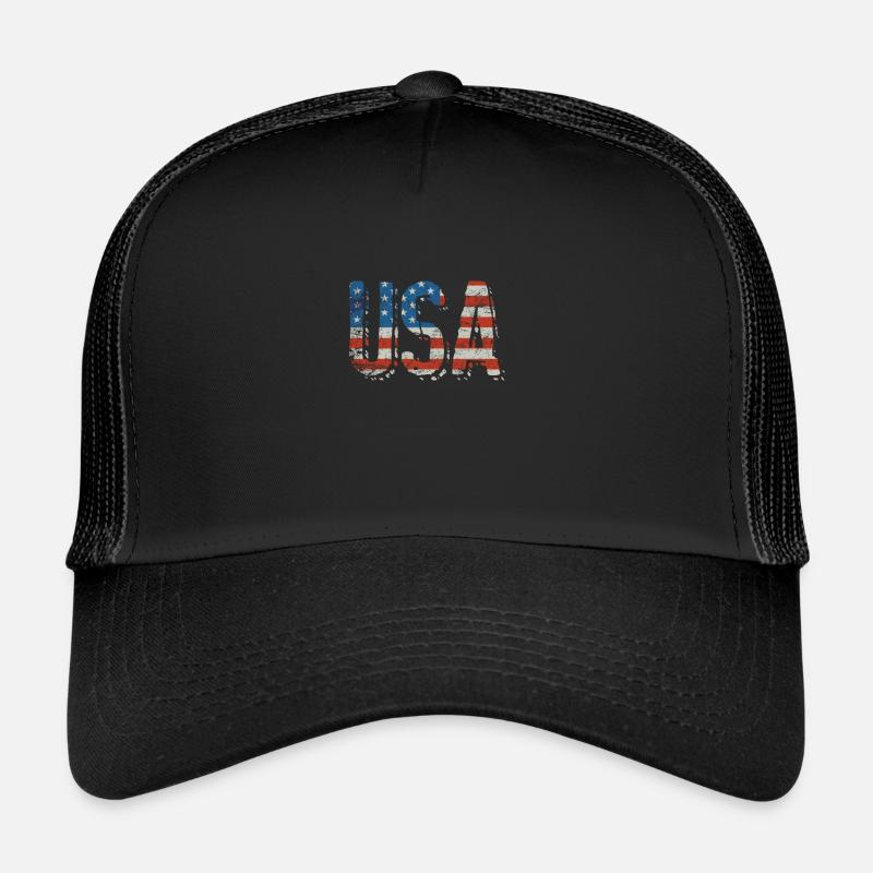 USA - Trucker Cap - Schwarz/Schwarz