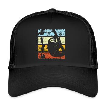 Vintage Retro Sloth Silhouette - Trucker Cap - black/black - Front