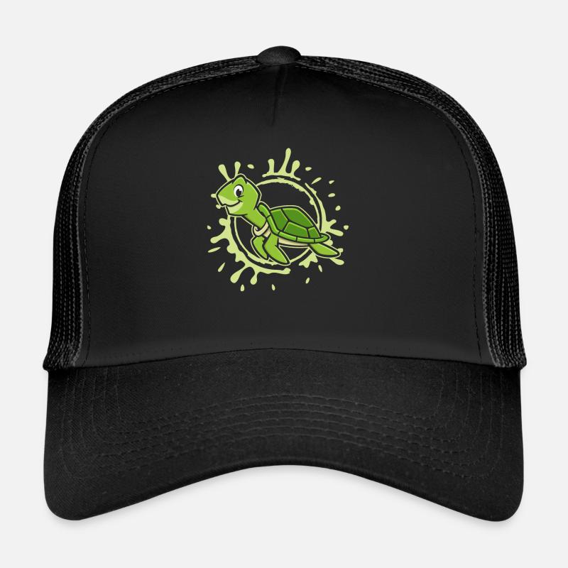Meerestiere Schildkröte - Trucker Cap - Schwarz/Schwarz