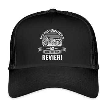 Mein Steyr verliert kein Öl markiert sein Revier - Trucker Cap - Schwarz/Schwarz - Vorne