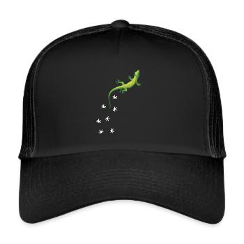 Gecko lizard reptiles Terraristics - Trucker Cap - black/black - Front