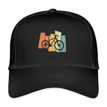 Retro VTT Downhill Vintage - Casquette trucker  - noir/noir - Devant