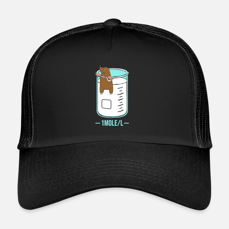 One Mole Per litre Chimie Science Chimiste - Casquette trucker  - noir/noir