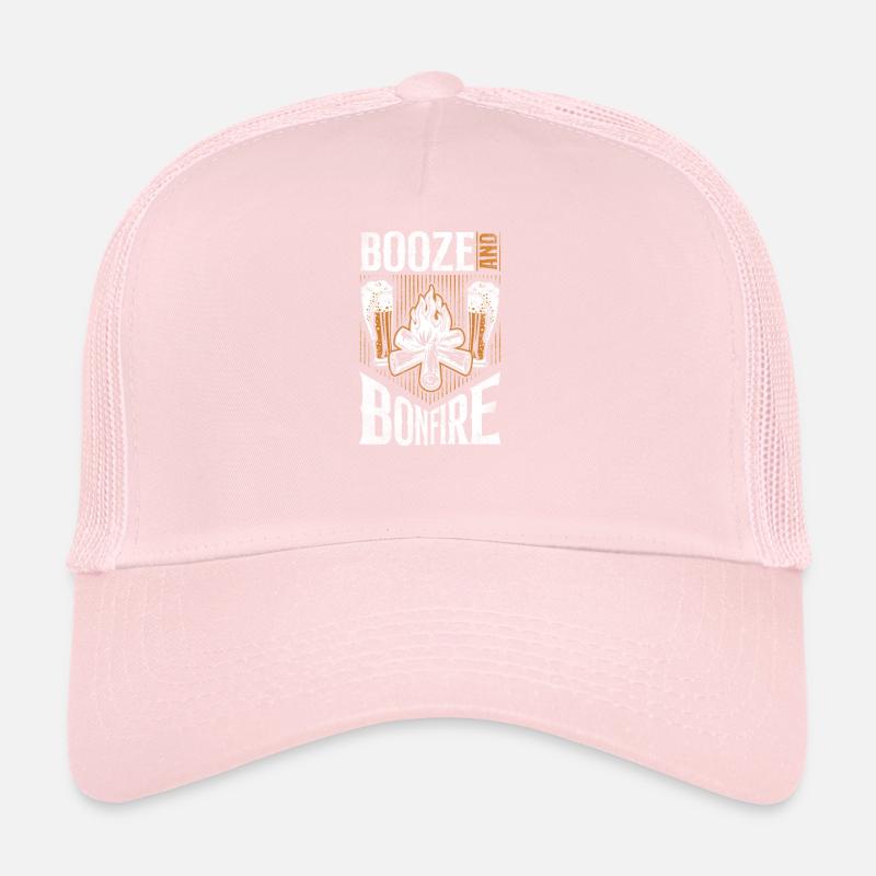 Camping Booze & Bonfire Drunk Trucker Cap