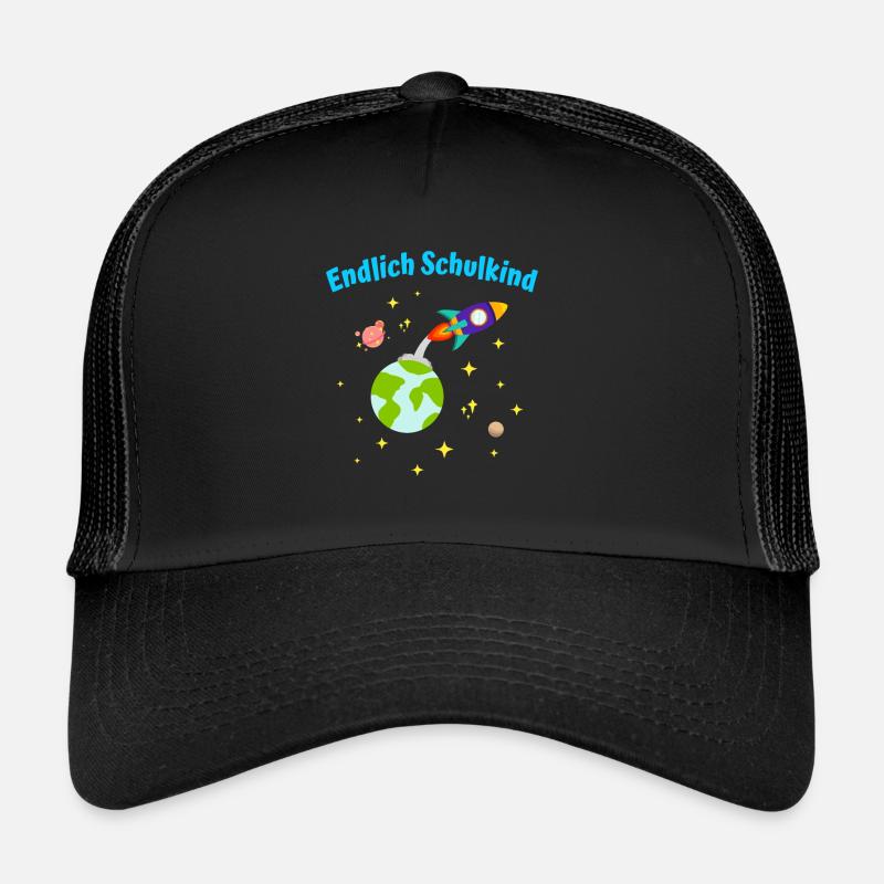 Endlich Schulkind Rakete Einschulung Kinder Trucker Cap