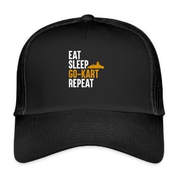 Go Kart Go karting Eat Sleep Kart - Trucker Cap - black/black - Front