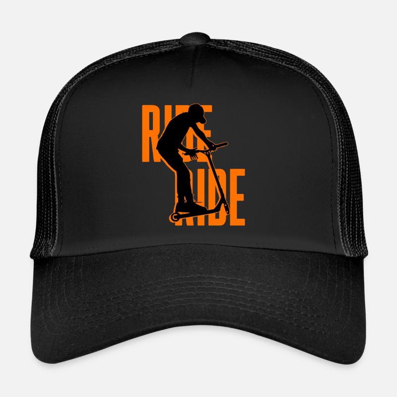 trottinette freestyle - Casquette trucker  - noir/noir