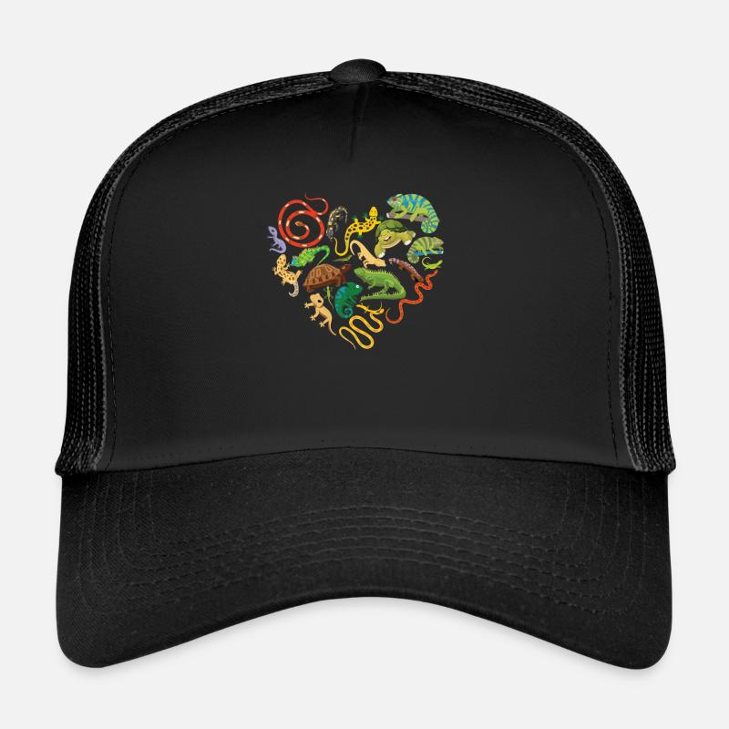 Reptile Heart Snake Lizard Trucker Cap