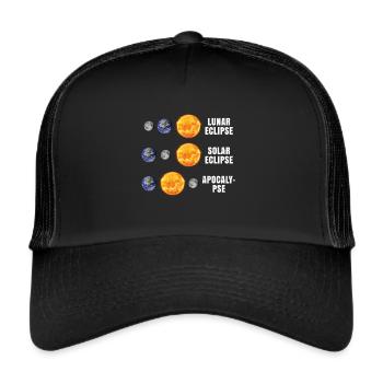 Astronomy Lunar Solar Eclipse Apocalypse - Trucker Cap - black/black - Front
