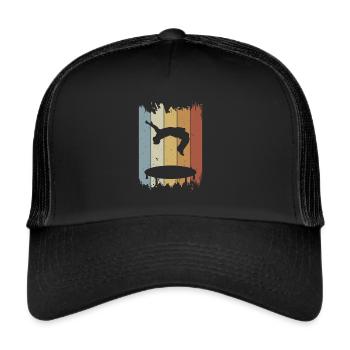 Retro Salto BackFlip Trampoline Freerunner Vintage - Trucker Cap - black/black - Front