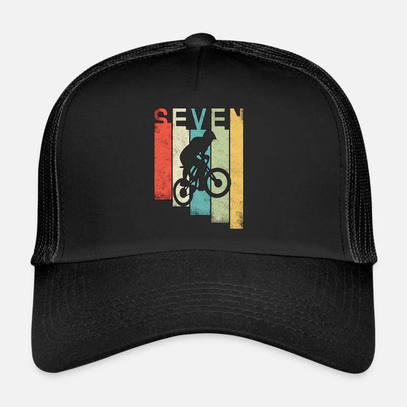 Kinder 7. Geburtstag BMX 7 Jahre Kindergeburtstag - Trucker Cap - Schwarz/Schwarz