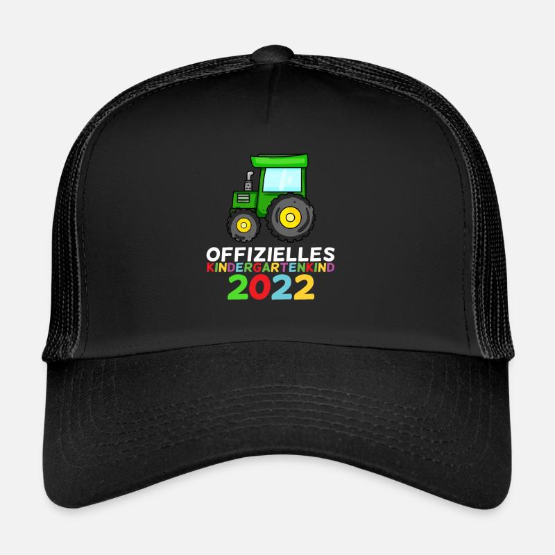 Kindergarten 2022 Traktor Geschenk - Trucker Cap - Schwarz/Schwarz