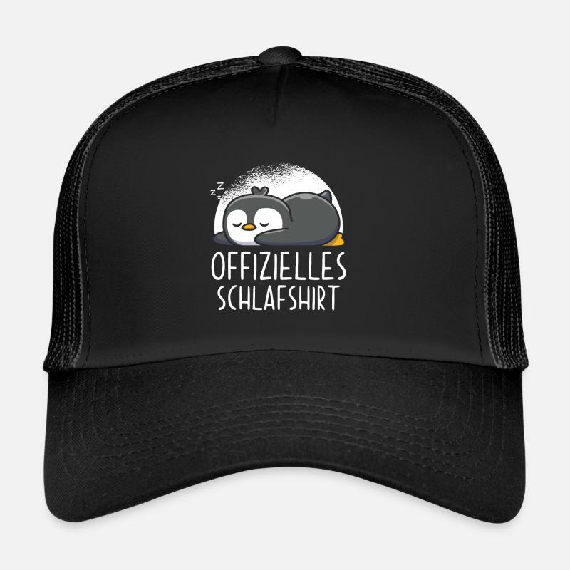 Offizielles Schlafshirt Pinguin - Trucker Cap - Schwarz/Schwarz