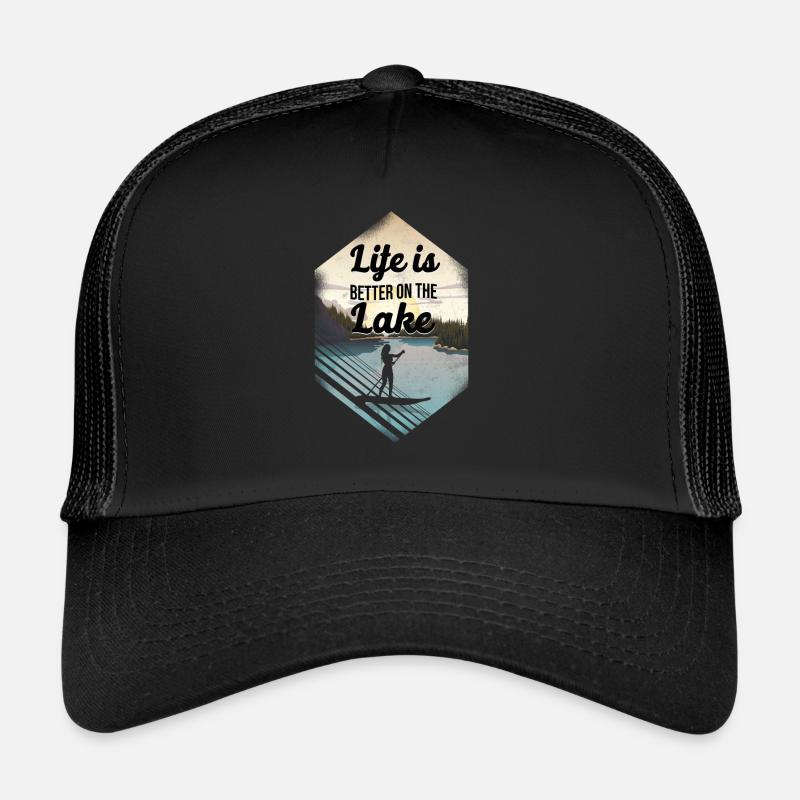 SUP Paddleboard Life Is Better On - Casquette trucker  - noir/noir
