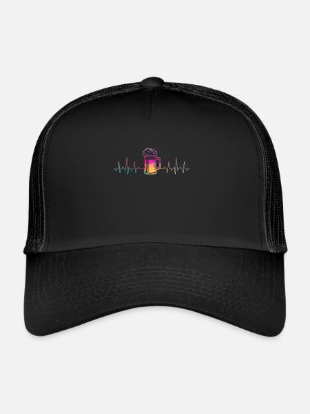 Bière Battement de coeur - Casquette trucker  - noir/noir - Devant