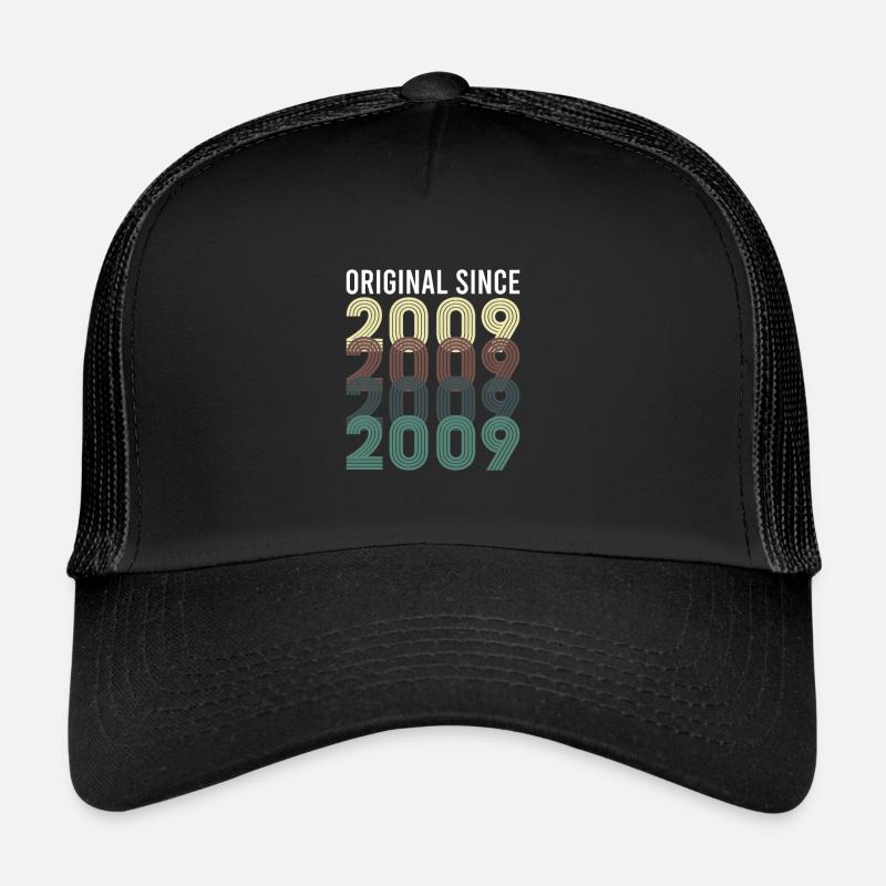 Vintage Original Since 2009 Anniversaire Année de naissance Casquette trucker 