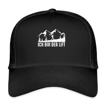 Ich bin der Lift Ski Touring Tourenski - Trucker Cap - Schwarz/Schwarz - Vorne