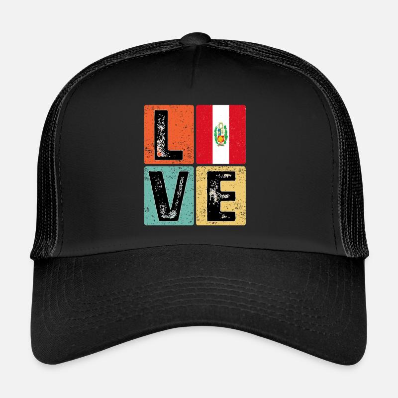 I Love Peru drapeau pour la fierté péruvienne Casquette trucker 