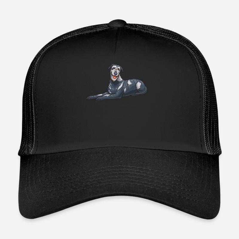 Irischer Wolfshund Hund - Trucker Cap - Schwarz/Schwarz