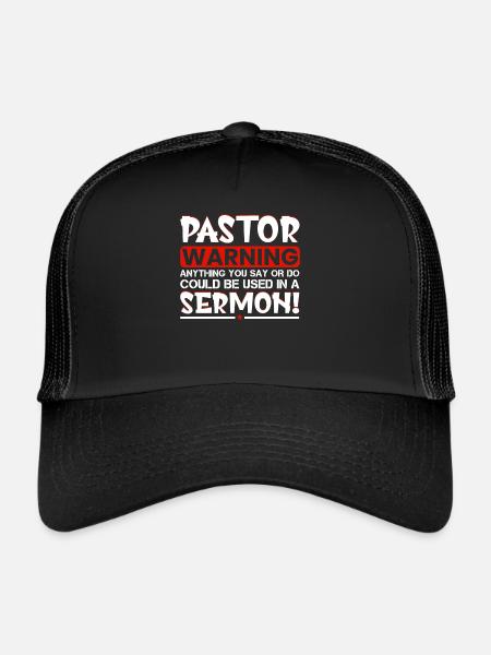 Pasteur pasteur clergé Reverend Prediger cadeaux - Casquette trucker  - noir/noir - Devant