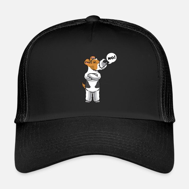 Sturer Foxterrier Hund lustig Drahthaar - Trucker Cap - Schwarz/Schwarz