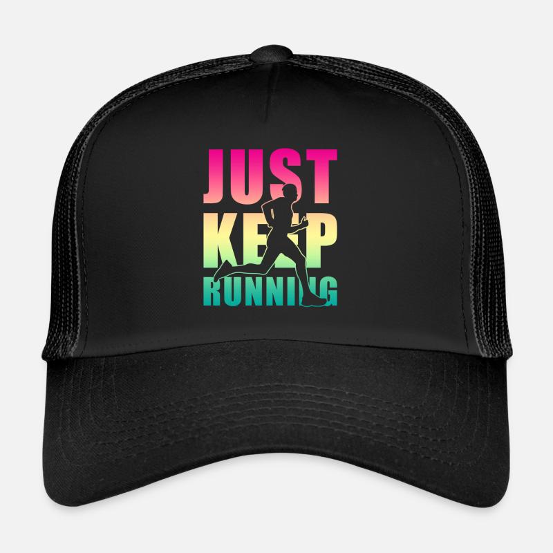 Joggen Jogger Geschenk - Trucker Cap - Schwarz/Schwarz