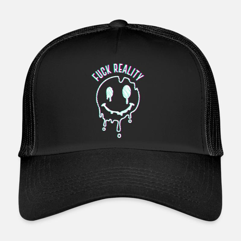 Techno Music Sort Fuch Reality Hardstyle Hardstyle Casquette trucker 